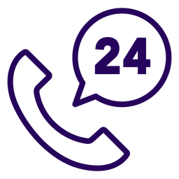 Icono de trazo de teléfono 24 horas Diseño PNG Transparent PNG