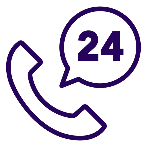Telefon 24 Stunden Strichsymbol PNG-Design