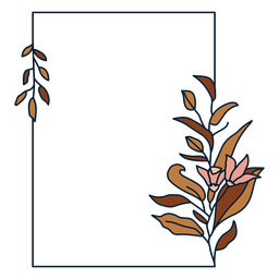 Rectangular floral frame Transparent PNG