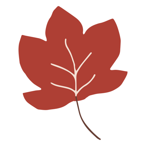 Red leaf flat leaf PNG Design