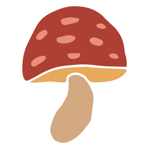 Red mushroom flat PNG Design
