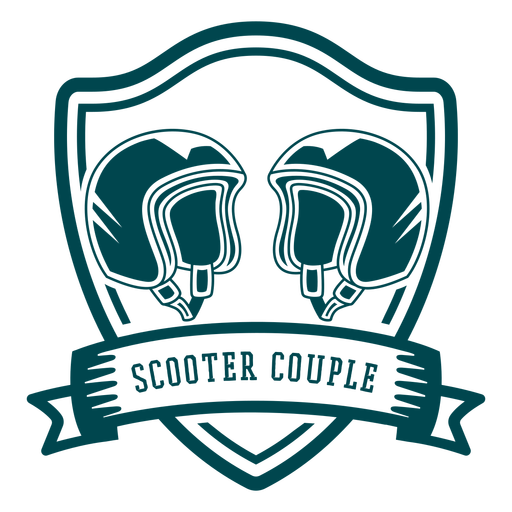 Scooter couple badge PNG Design