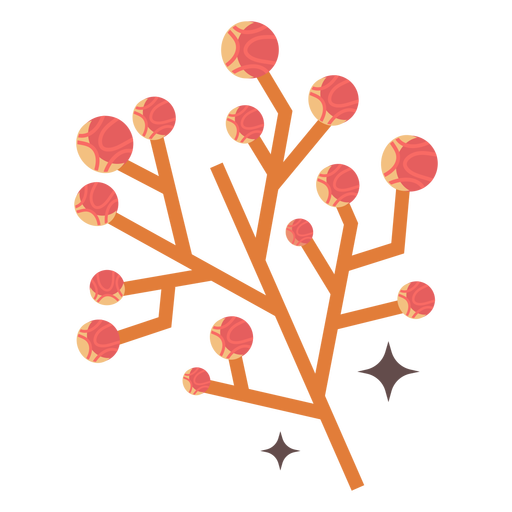 Glänzende Blütenknospen flach PNG-Design