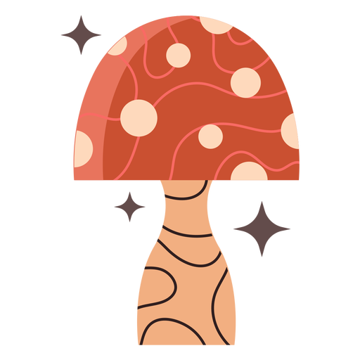 Plano de cogumelo vermelho brilhante Desenho PNG