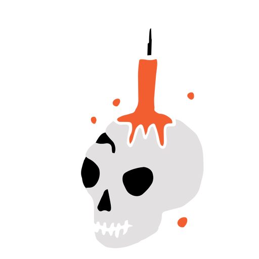 Shiny skull candle flat