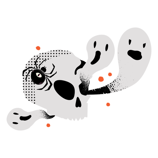 Shiny skull ghosts flat PNG Design