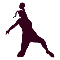 Jugador de balonmano silueta niña Diseño PNG