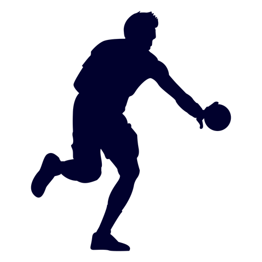 Silhouette guy handball player PNG Design