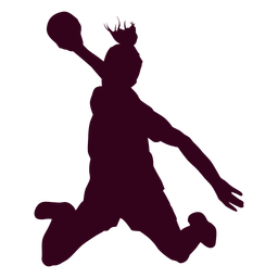 Silueta saltar niña jugador de balonmano Diseño PNG
