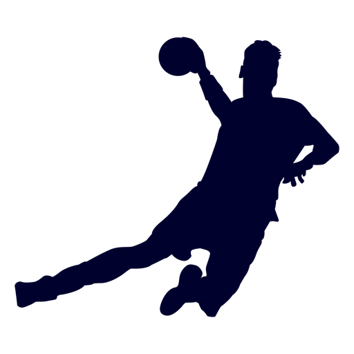 Silhouette jumping guy handball player PNG Design