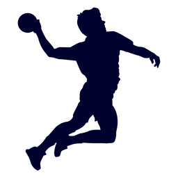 Silueta saltando jugador de balonmano masculino Diseño PNG