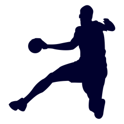 Silhouette jumping man handball player Silhouette jumping man handball player