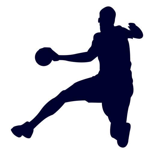 Jugador de balonmano hombre saltando silueta Diseño PNG