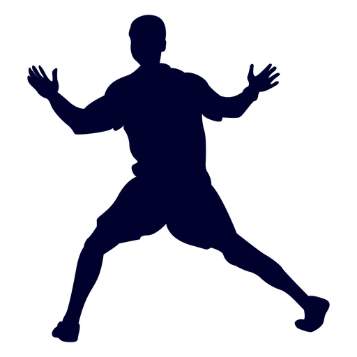 Silhouette man handball player PNG Design