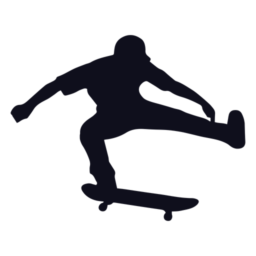 Hombre silueta patinando Diseño PNG
