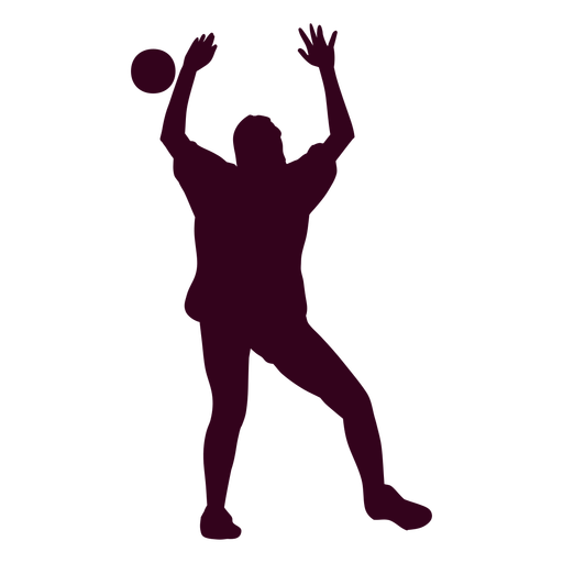 Silhouette woman handball player PNG Design