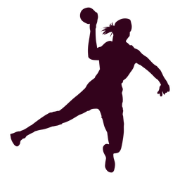 Mulher de silhueta jogando handebol Desenho PNG