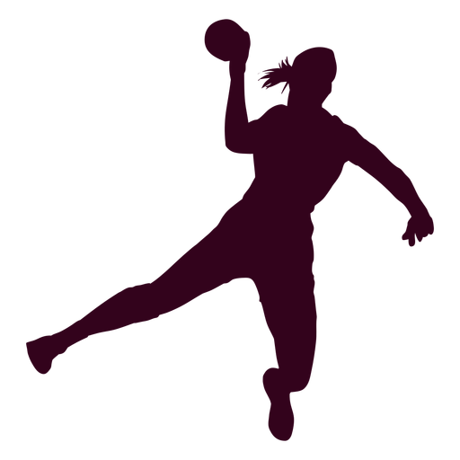 Silhouette woman playing handball - Transparent PNG & SVG vector file