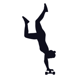 Trucos de skater silueta mujer Diseño PNG