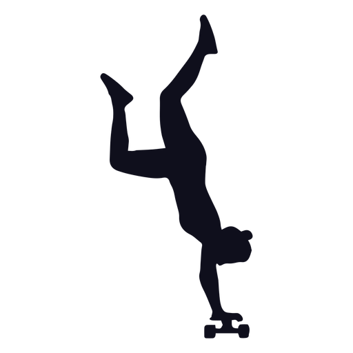 Truques de skatista de mulher de silhueta
