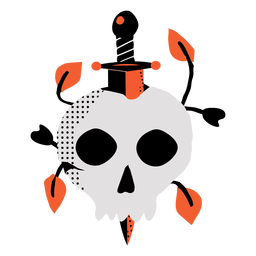 Daga calavera plana Diseño PNG