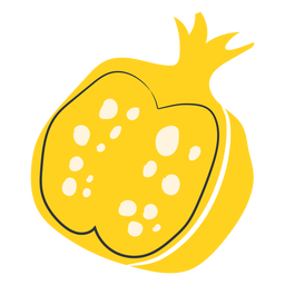 Dibujado a mano granada amarilla en rodajas Transparent PNG