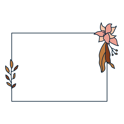 Marco cuadrado floral Diseño PNG