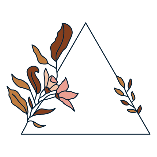 Quadro floral triangular Desenho PNG