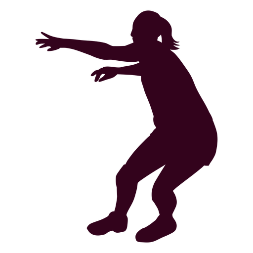 Woman handball player people silhouette PNG Design