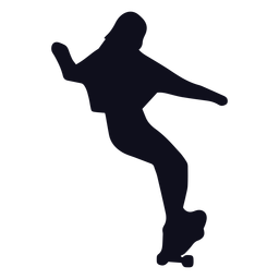 Woman skater tricks silhouette PNG Design