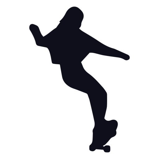 Silhueta de truques de skatista de mulher Desenho PNG