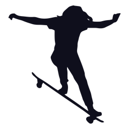 Woman tricks skating silhouette PNG Design
