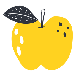 Gelber Apfel flach PNG-Design