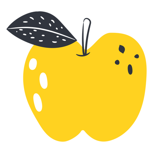 Yellow apple flat PNG Design