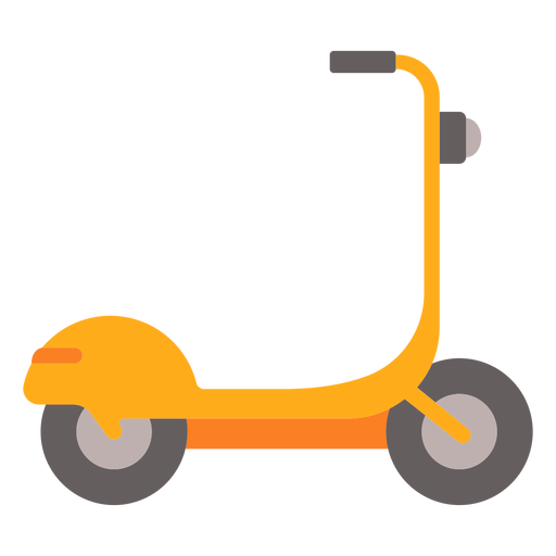 Yellow electric scooter flat PNG Design