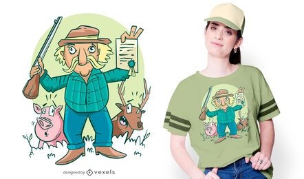 Happy hunter t-shirt design