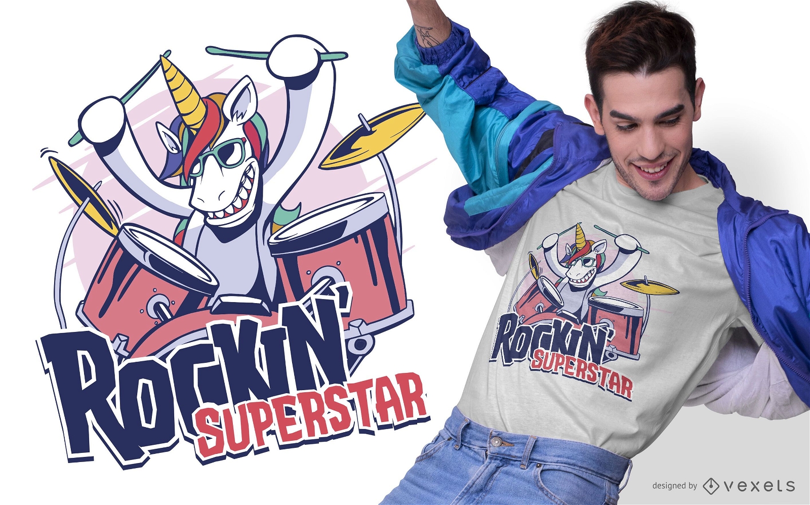 Unicorn superstar t-shirt design