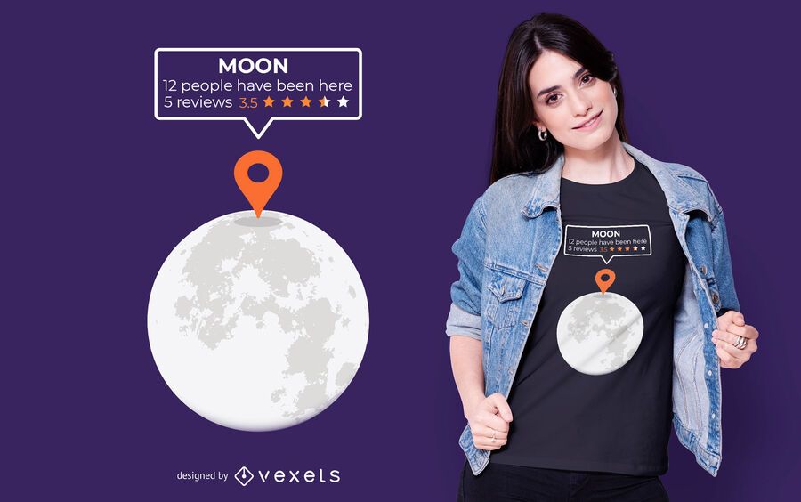 Moon Location T-shirt Design Moon Location T-shirt Design