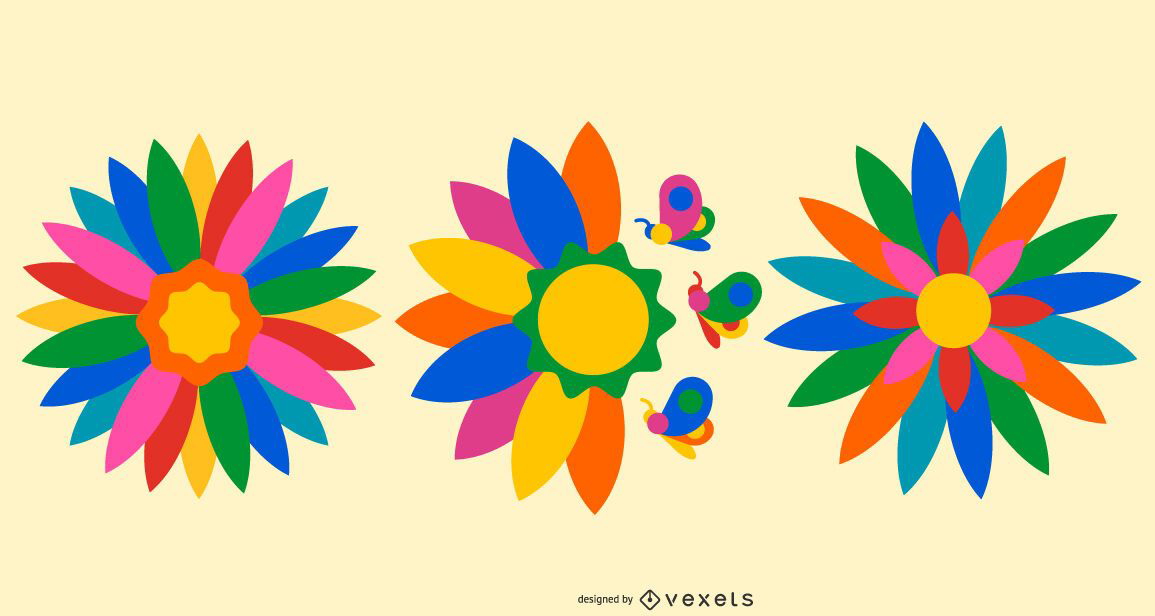 Otomi Flower Design Set