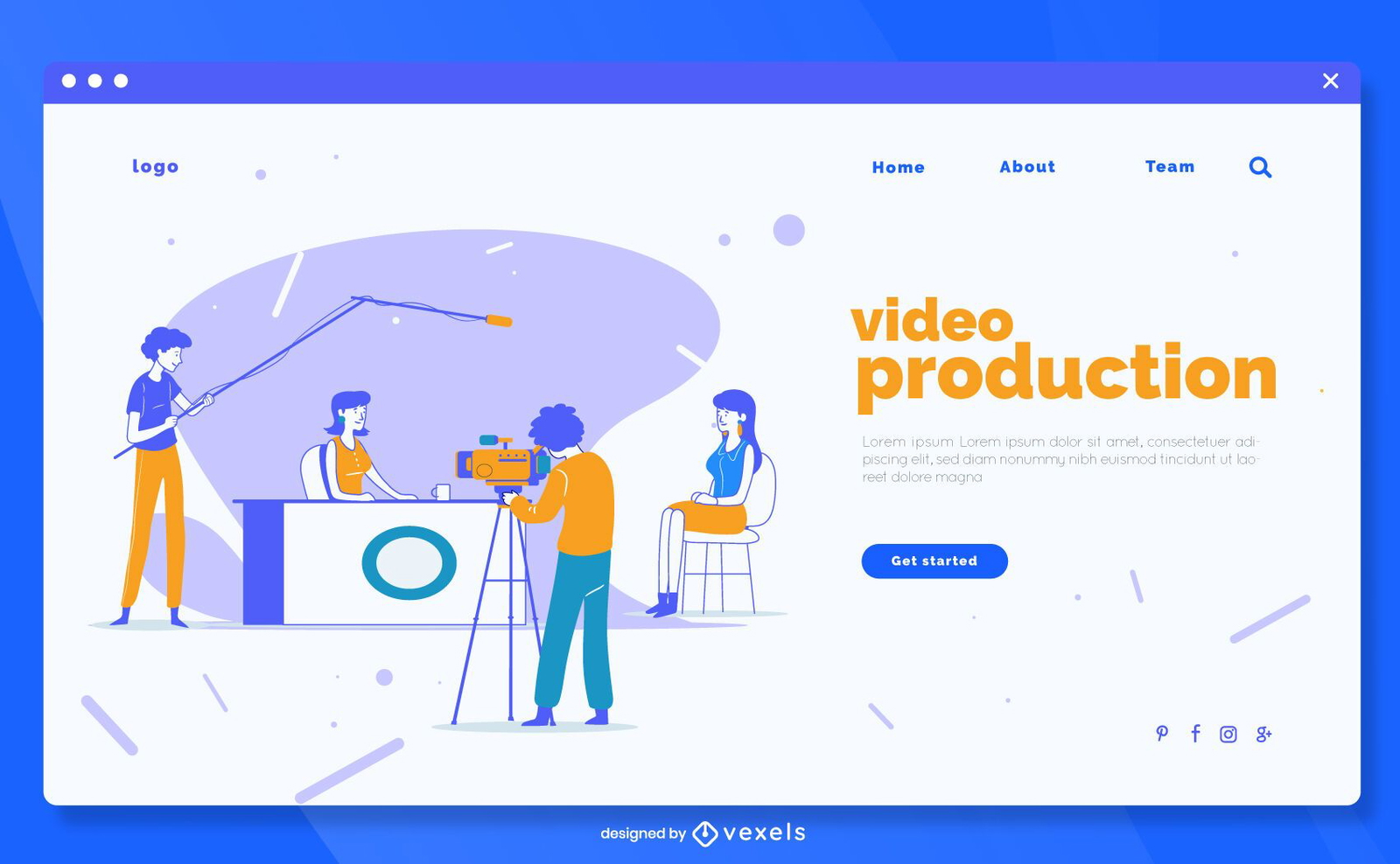 Video production landing page template