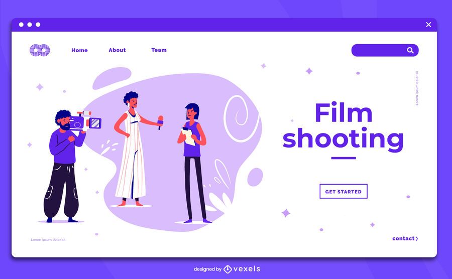 Film shooting landing page template Film shooting landing page template
