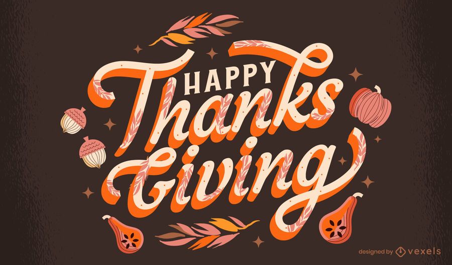 Happy thanksgiving lettering design Happy thanksgiving lettering design
