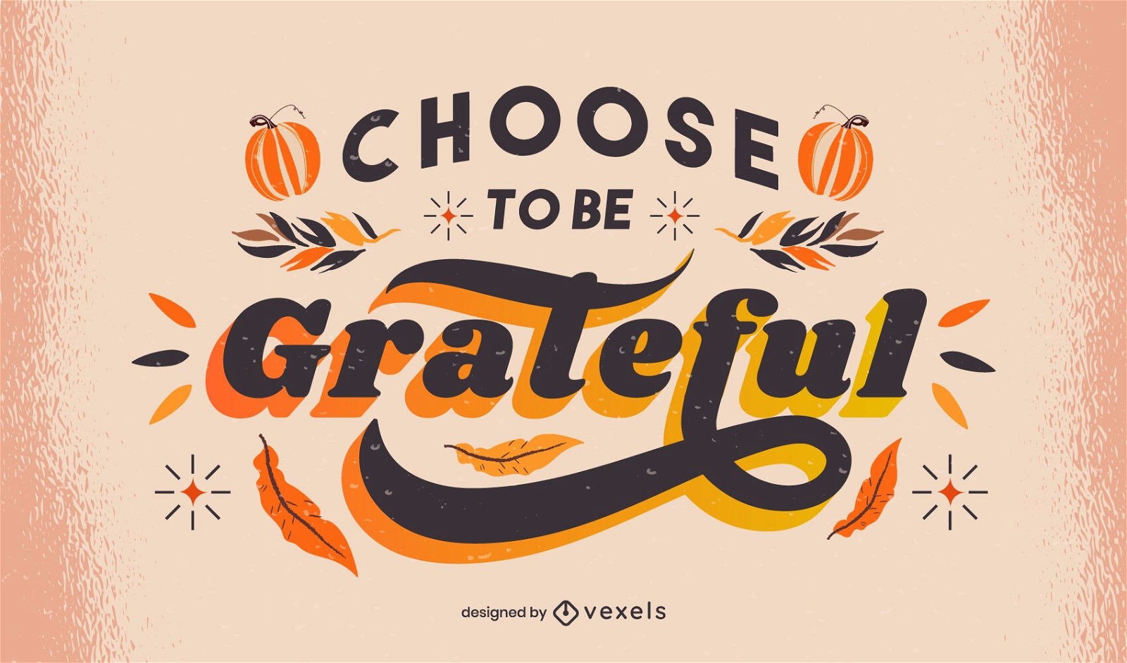 Be grateful thanksgiving lettering
