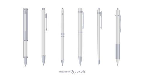 White realistic pen set White realistic pen set