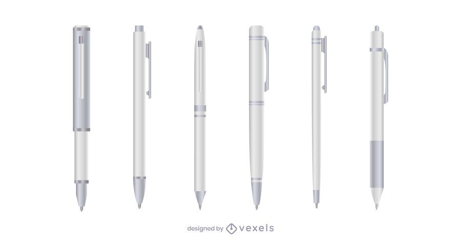 White realistic pen set White realistic pen set