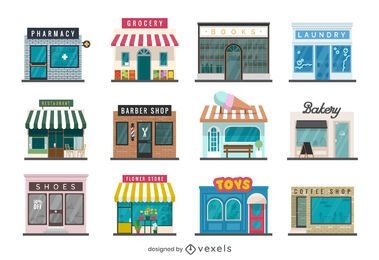 Storefront Flat Design Collection