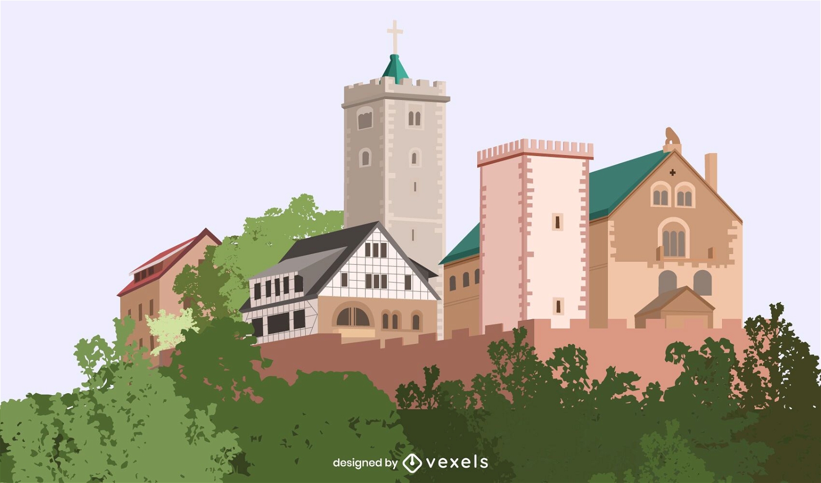 Ilustraci?n del castillo de Wartburg