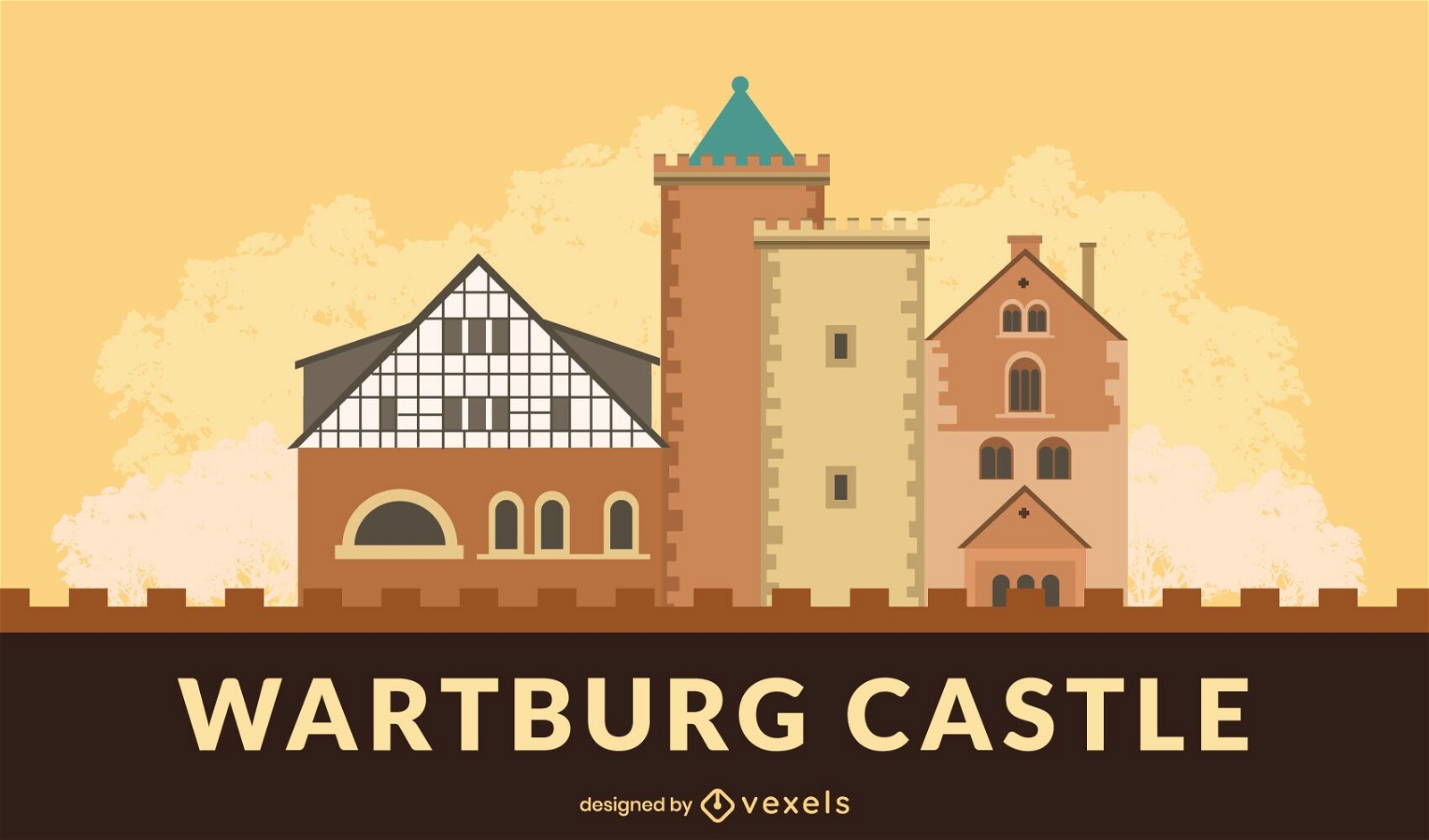 Dise?o de banner del castillo de Wartburg