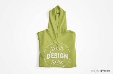 Folded hoodie mockup design