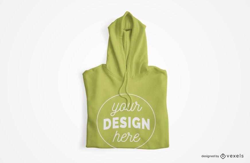 Diseño de maqueta de sudadera con capucha doblada Diseño de maqueta de sudadera con capucha doblada
